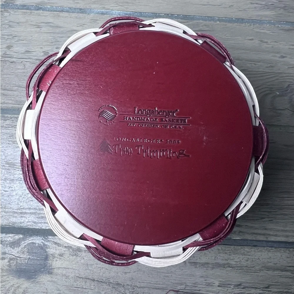 Longaberger 2009 Peppermint Twist Tree Trimming Basket‎ Combo 11th yr Collection